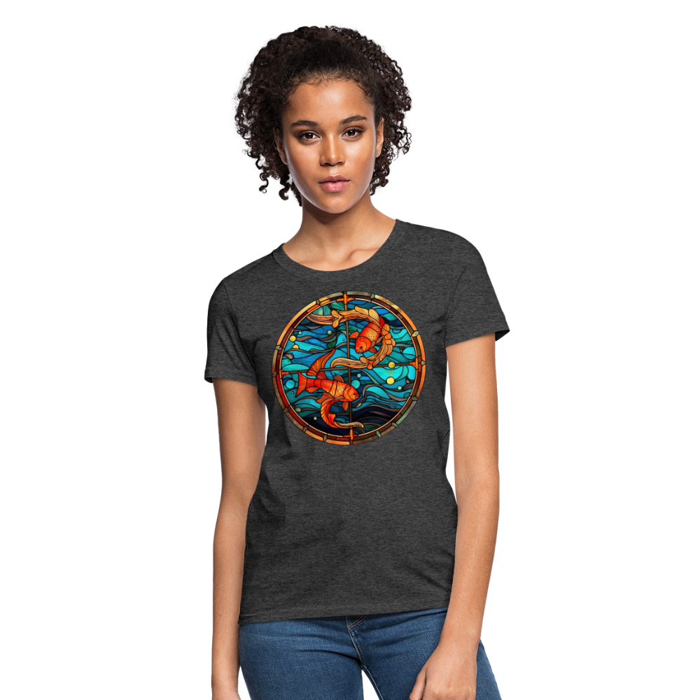 Women's Mosaic Pisces T-Shirt - heather black