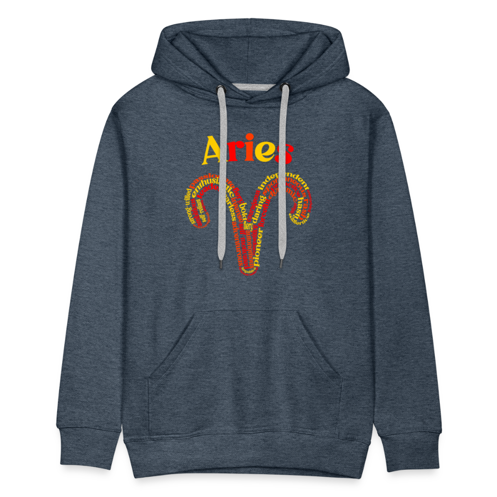 Men's Power Words Aries Premium Hoodie - heather denim