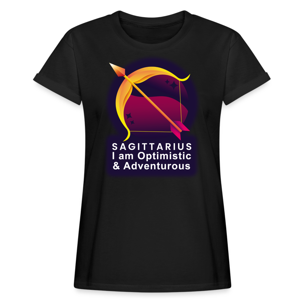 Women's Glow Sagittarius Relaxed Fit T-Shirt - black