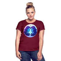 Thumbnail for Women's Magic Gemini Relaxed Fit T-Shirt - burgundy