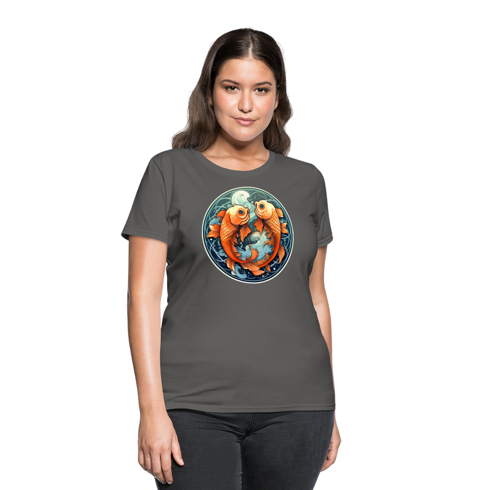 Women's Symbol Pisces T-Shirt - charcoal