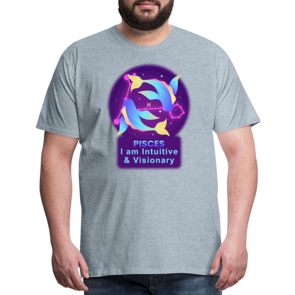 Men's Neon Pisces Premium T-Shirt - heather ice blue