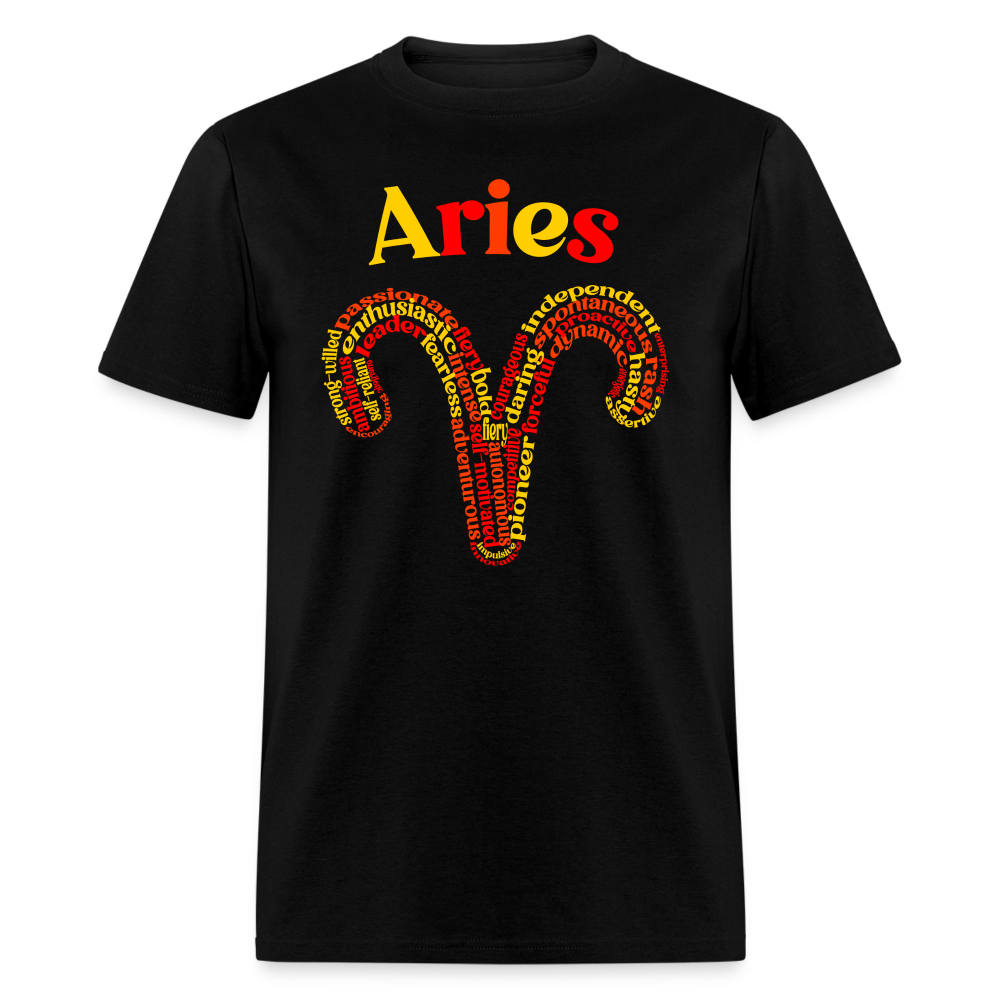 Men's Power Words Aries Classic T-Shirt - black