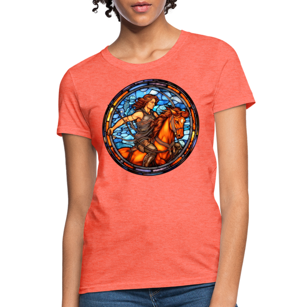 Women's Mosaic Sagittarius T-Shirt - heather coral