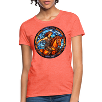 Thumbnail for Women's Mosaic Sagittarius T-Shirt - heather coral