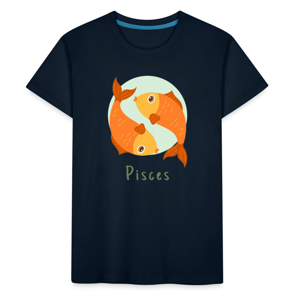 Kid’s Astro Toon Pisces Premium Organic T-Shirt - deep navy