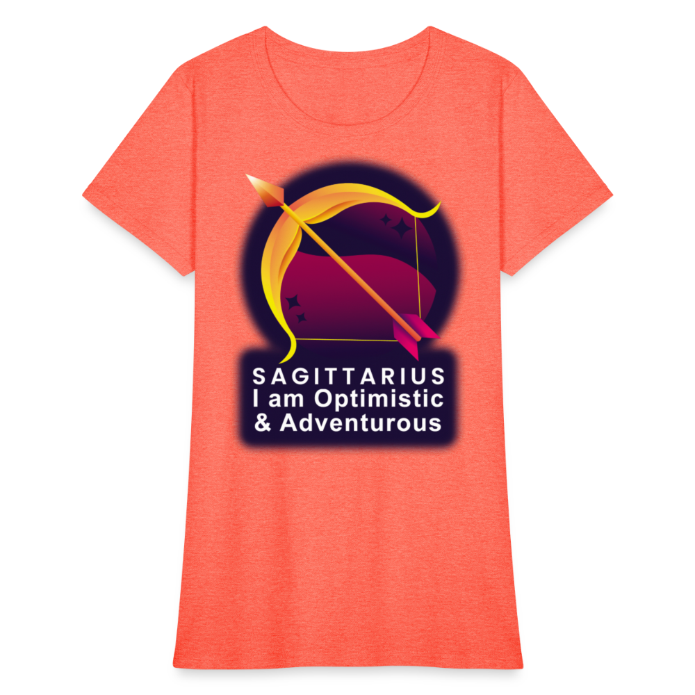 Women's Glow Sagittarius T-Shirt - heather coral