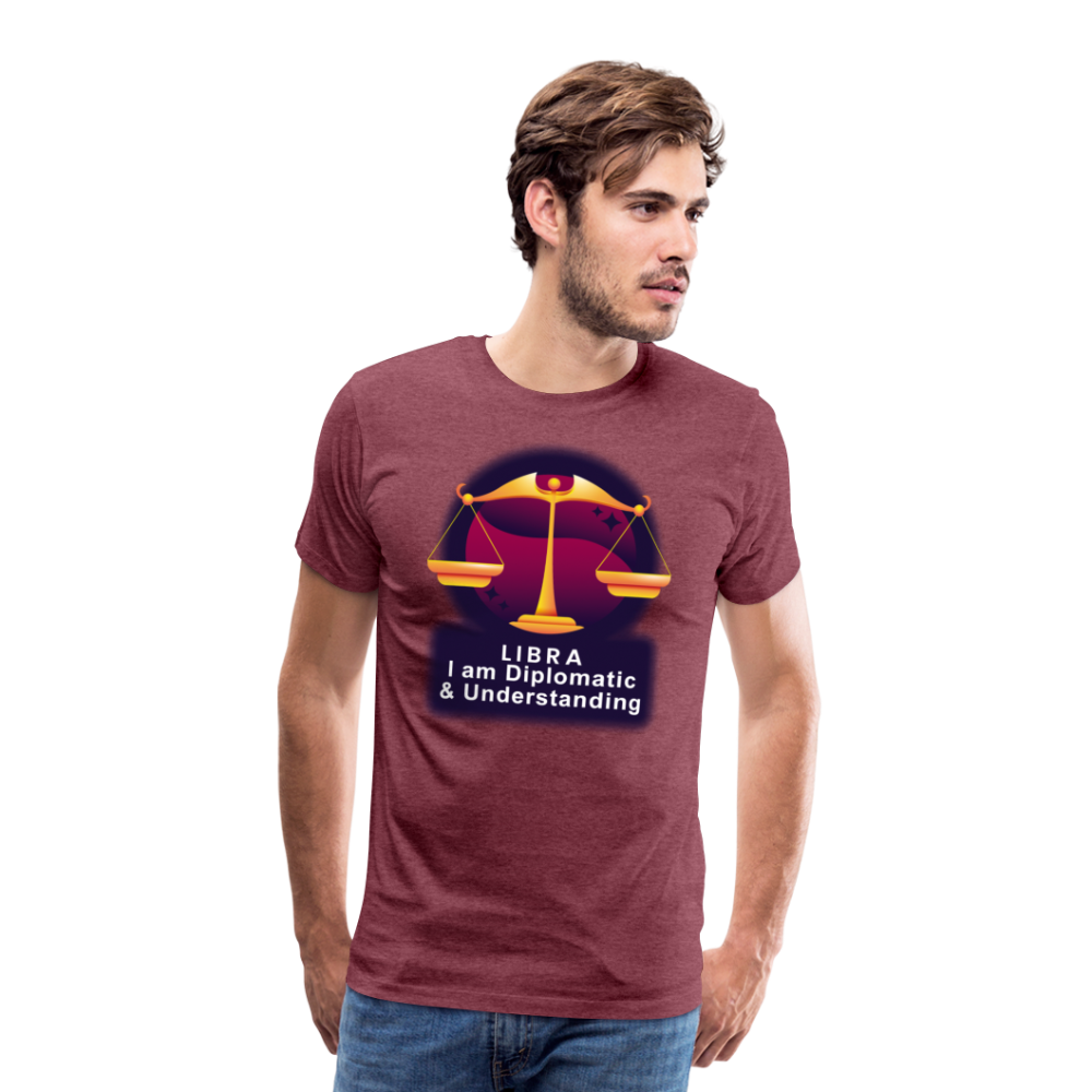 Men's Glow Libra Premium T-Shirt - heather burgundy