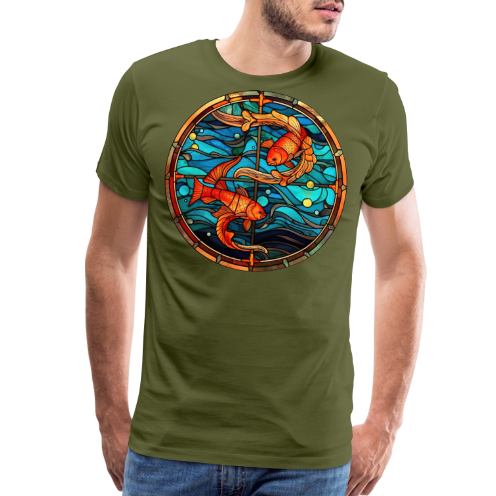 Men's Mosaic Pisces Premium T-Shirt - olive green