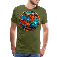 Thumbnail for Men's Mosaic Pisces Premium T-Shirt - olive green