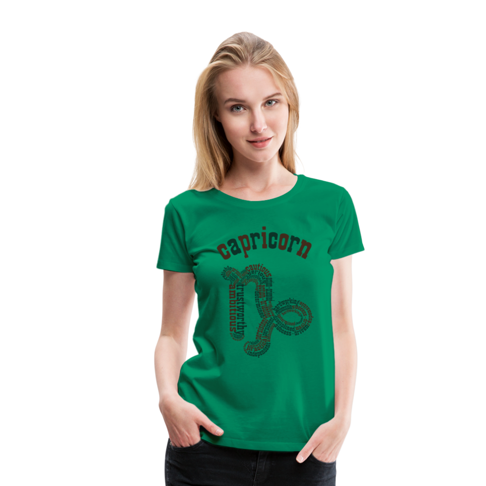 Women's Power Words Capricorn Premium T-Shirt - kelly green