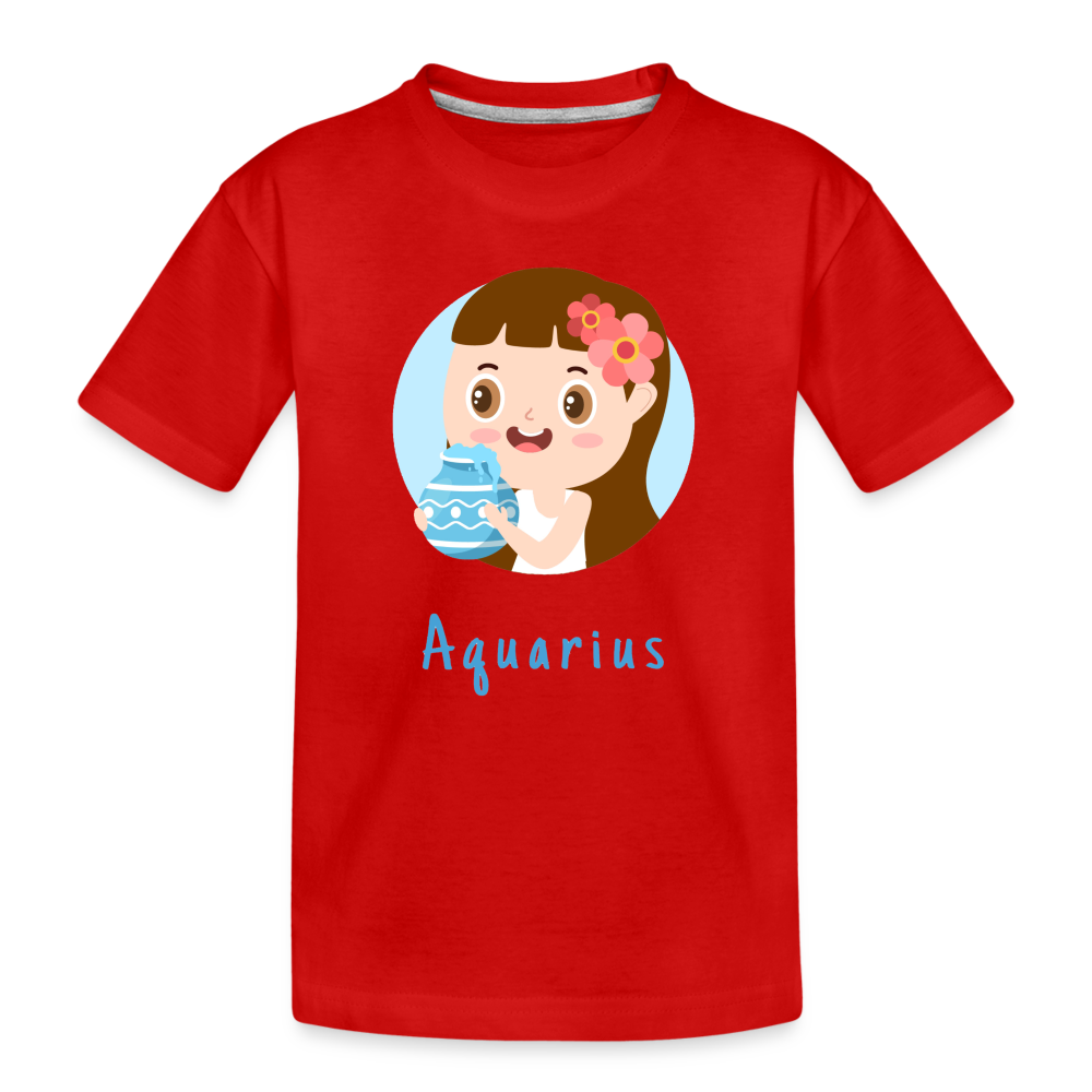 Kid’s Astro Toon Aquarius Premium Organic T-Shirt - red