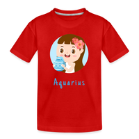 Thumbnail for Kid’s Astro Toon Aquarius Premium Organic T-Shirt - red