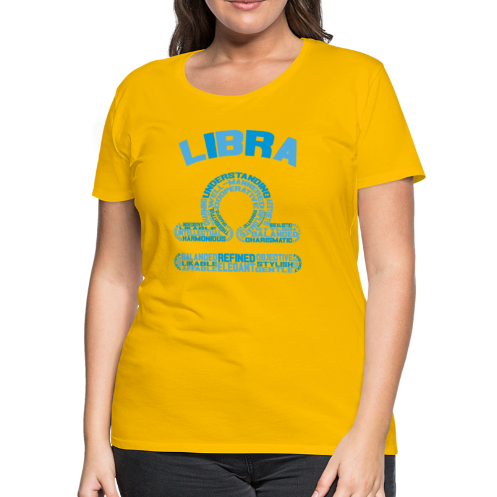 Women's Power Words Libra Premium T-Shirt - sun yellow