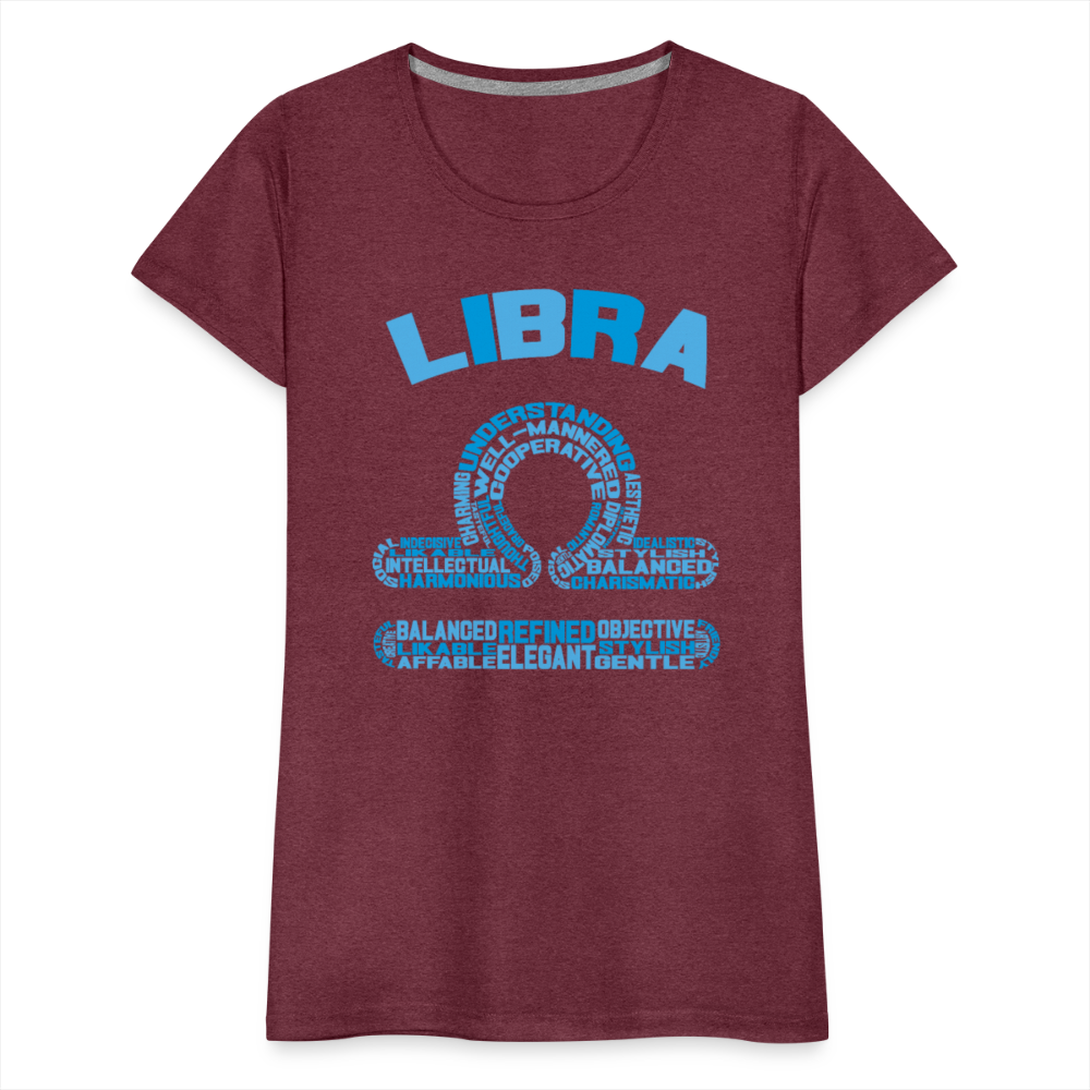 Women's Power Words Libra Premium T-Shirt - heather burgundy