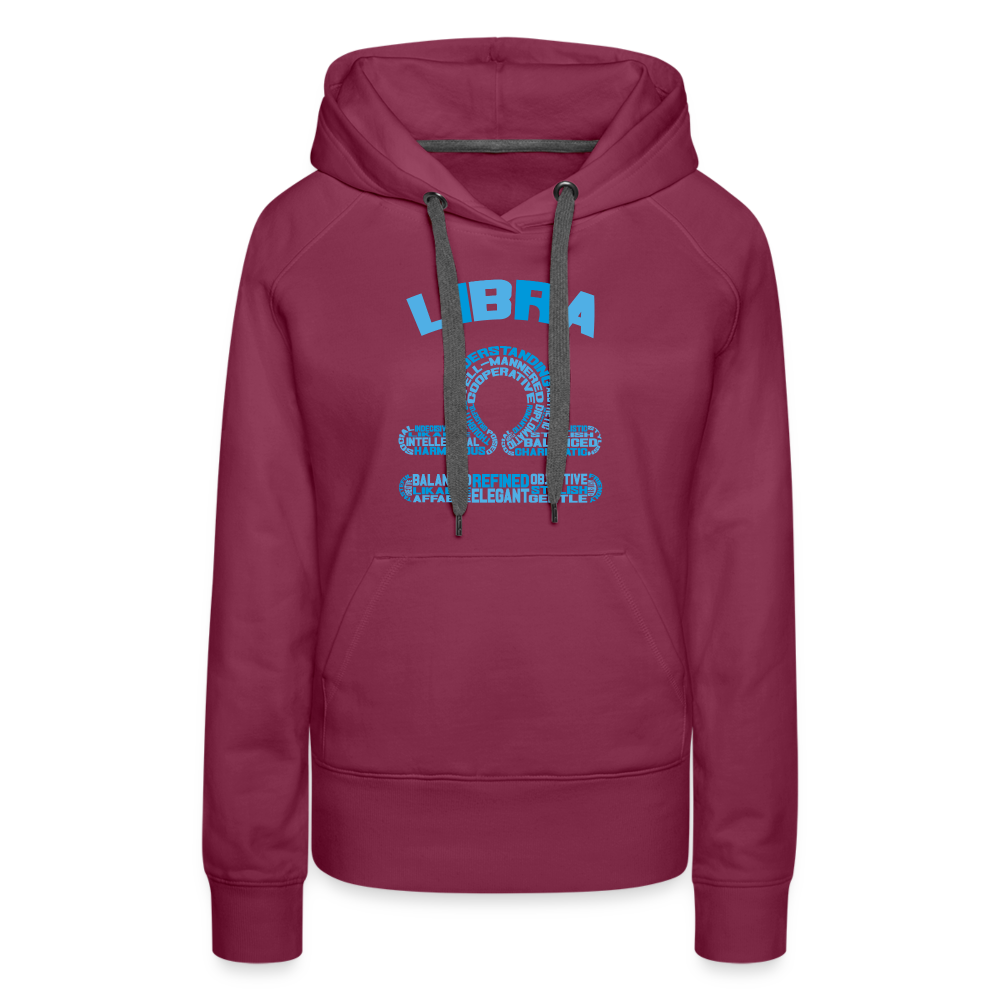 Women's Power Words Libra Premium Hoodie - burgundy