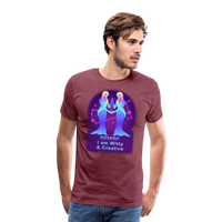 Thumbnail for Men's Neon Gemini Premium T-Shirt - heather burgundy