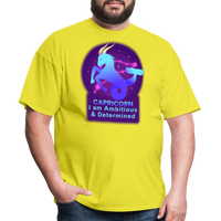 Thumbnail for Men's Neon Capricorn Classic T-Shirt - yellow