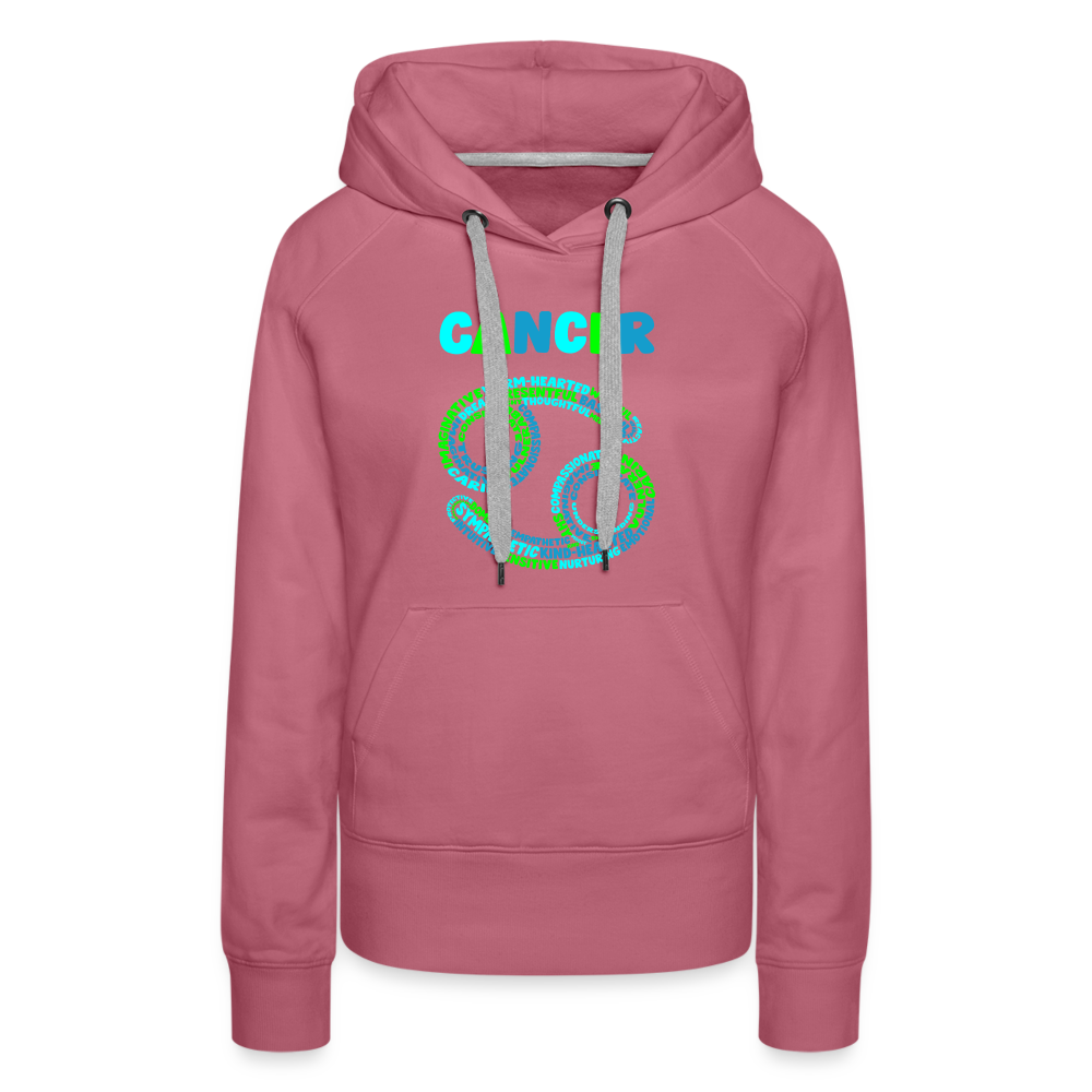 Women's Power Words Cancer Premium Hoodie - mauve