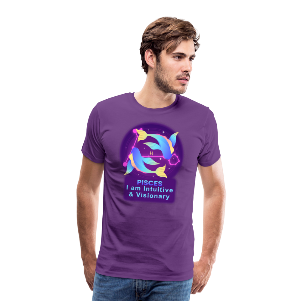 Men's Neon Pisces Premium T-Shirt - purple