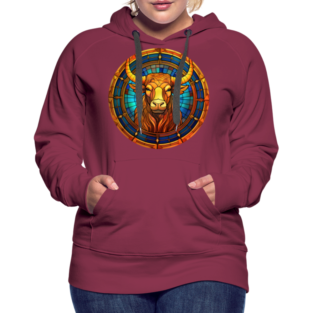 Women’s Mosaic Taurus Premium Hoodie - burgundy