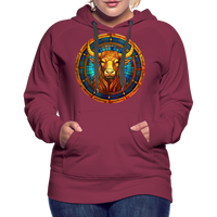 Thumbnail for Women’s Mosaic Taurus Premium Hoodie - burgundy