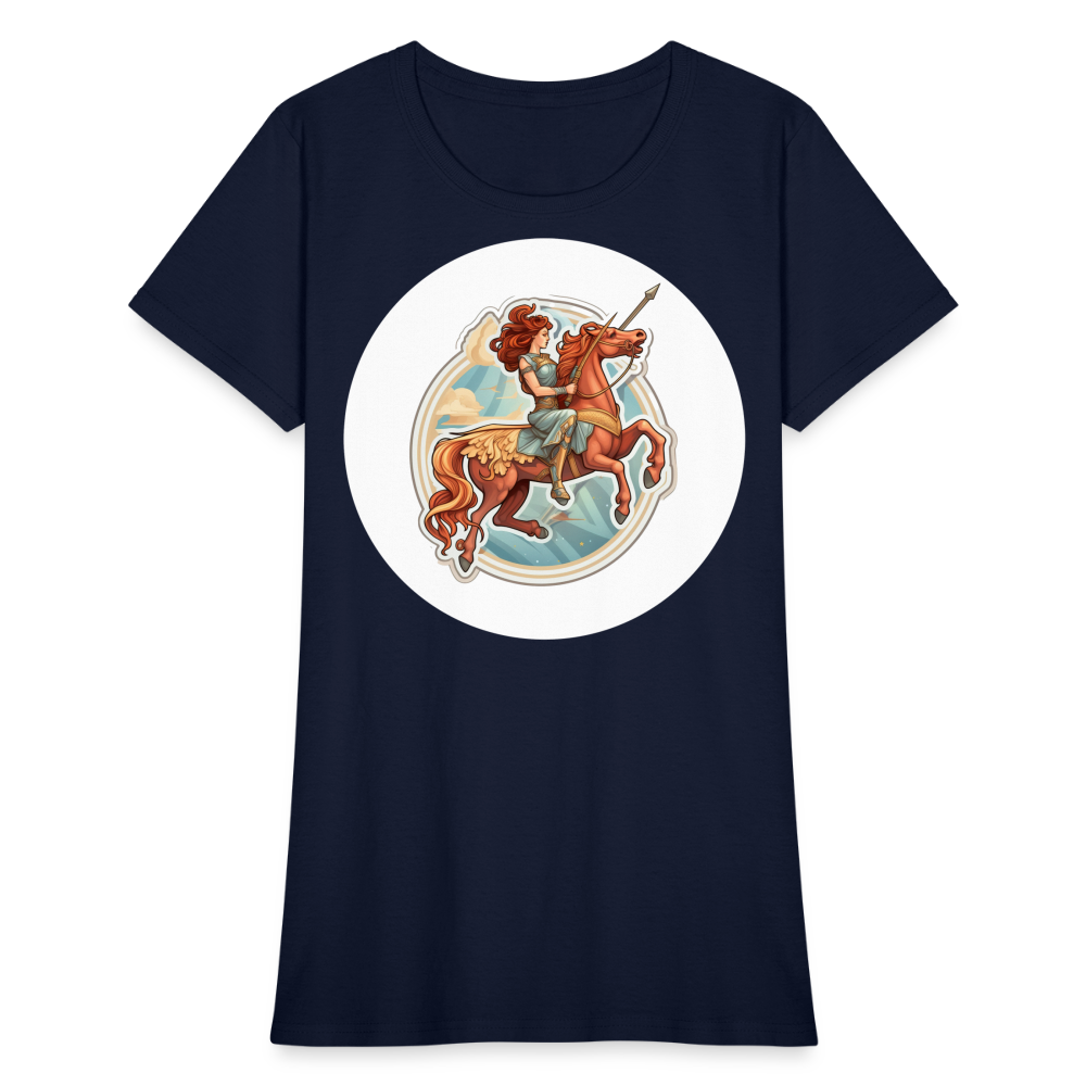 Women's Symbol Sagittarius T-Shirt - navy