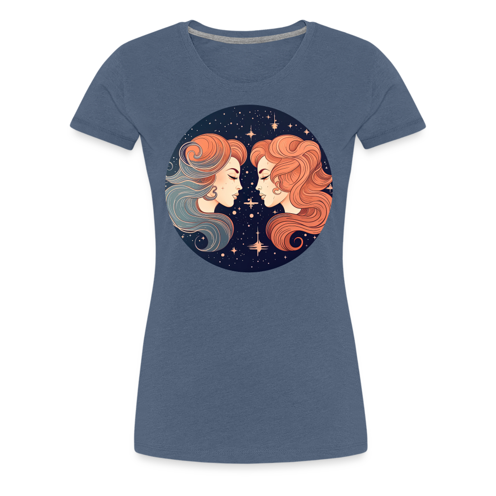 Women’s Mystic Gemini Premium T-Shirt - heather blue