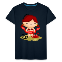 Thumbnail for Kid’s Astro Girl Cancer Premium Organic T-Shirt - deep navy