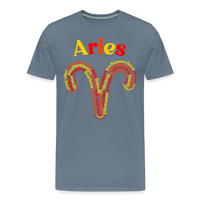 Thumbnail for Men's Power Words Aries Premium T-Shirt - steel blue