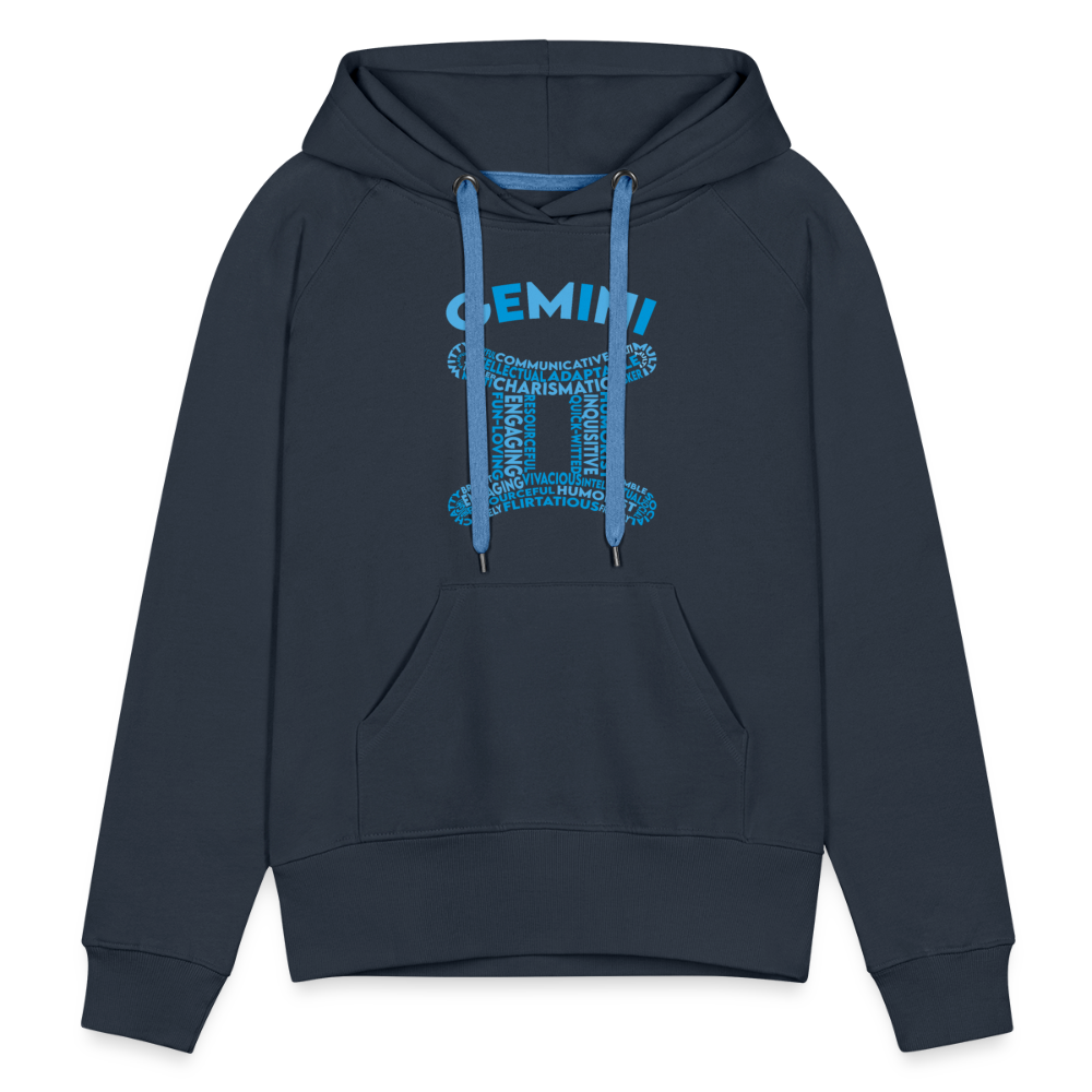 Women's Power Words Gemini Premium Hoodie - navy