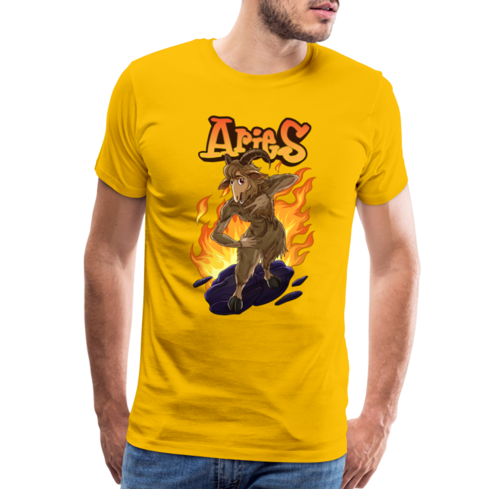 Men's Fiery Aries Premium T-Shirt - sun yellow