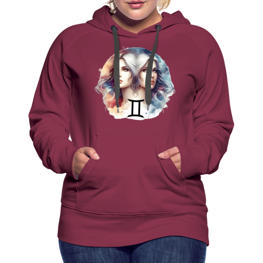 Women’s Mythical Gemini Premium Hoodie - burgundy