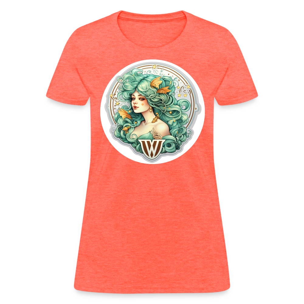 Women's Symbol Virgo T-Shirt - heather coral