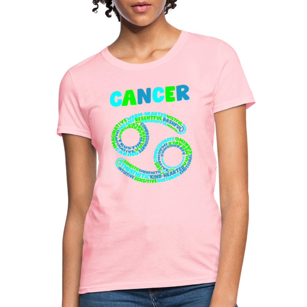 Women's Power Words Cancer T-Shirt - pink