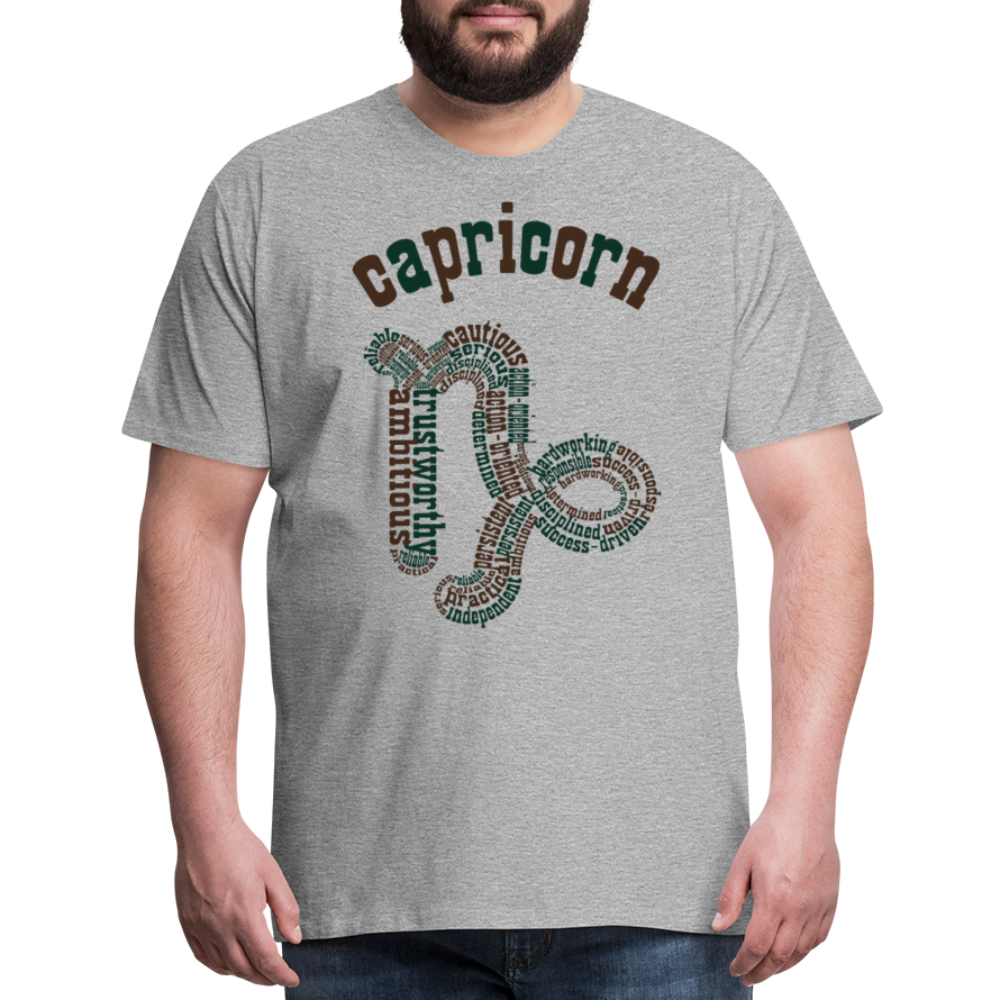 Men's Power Words Capricorn Premium T-Shirt - heather gray