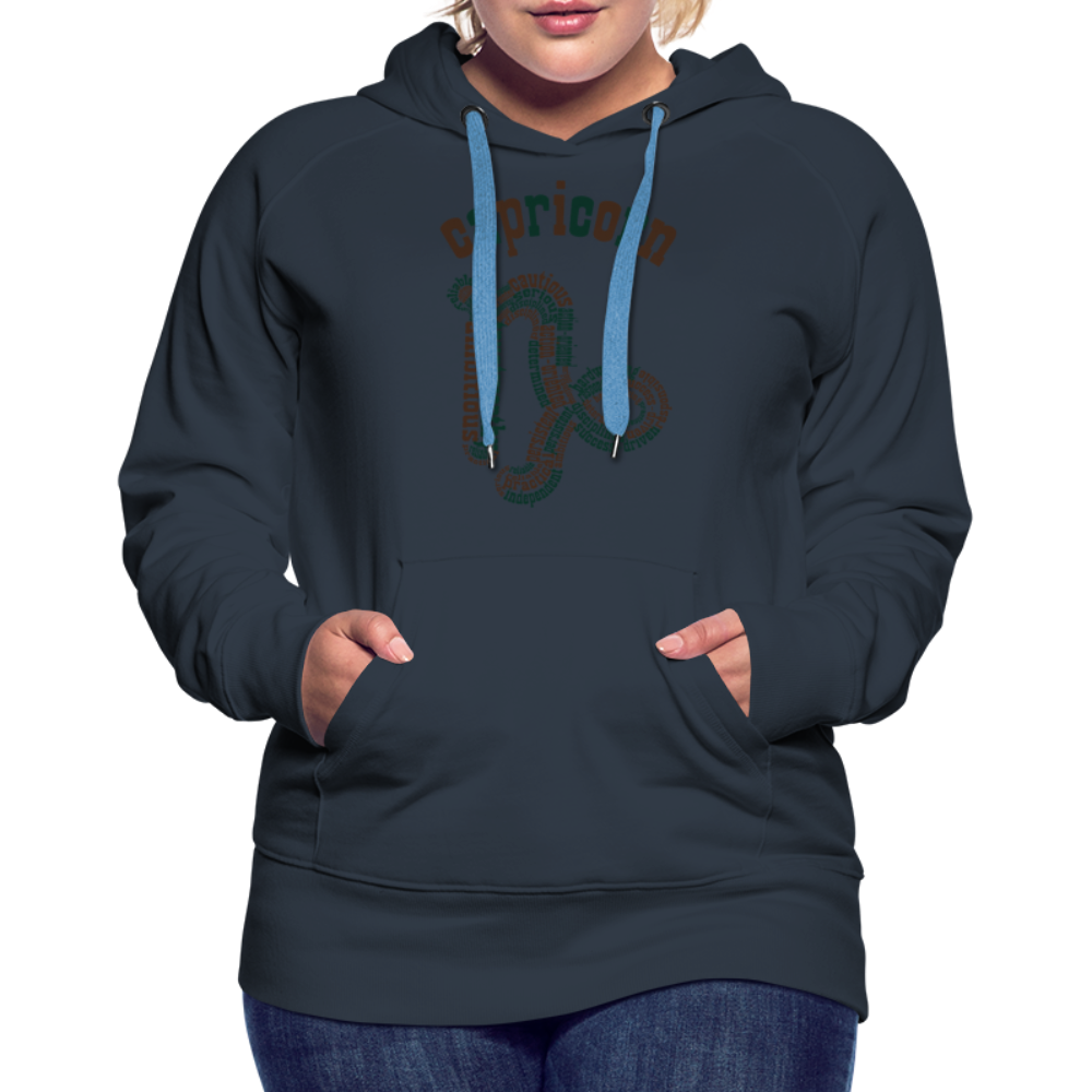 Women's Power Words Capricorn Premium Hoodie - navy