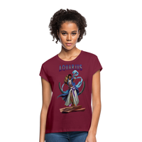 Thumbnail for Women's Aquarius Relaxed Fit T-Shirt - burgundy