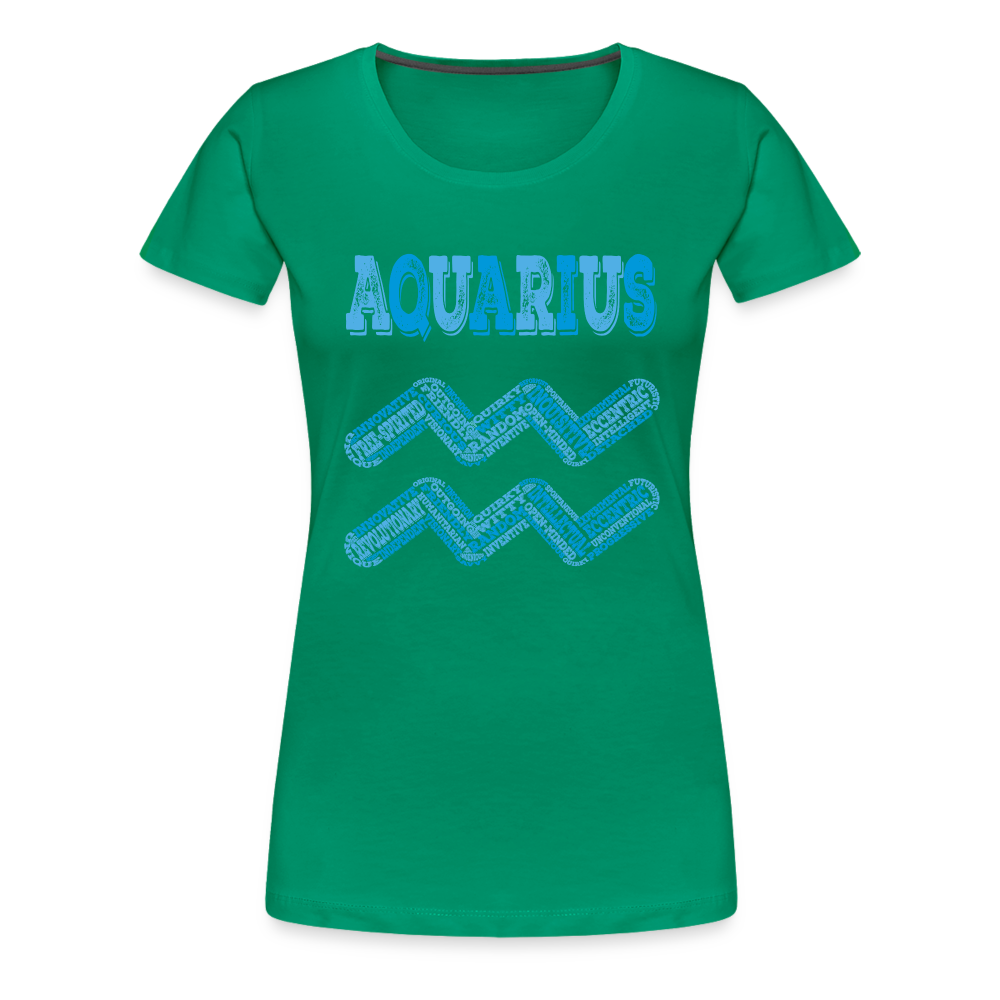 Women's Power Words Aquarius Premium T-Shirt - kelly green