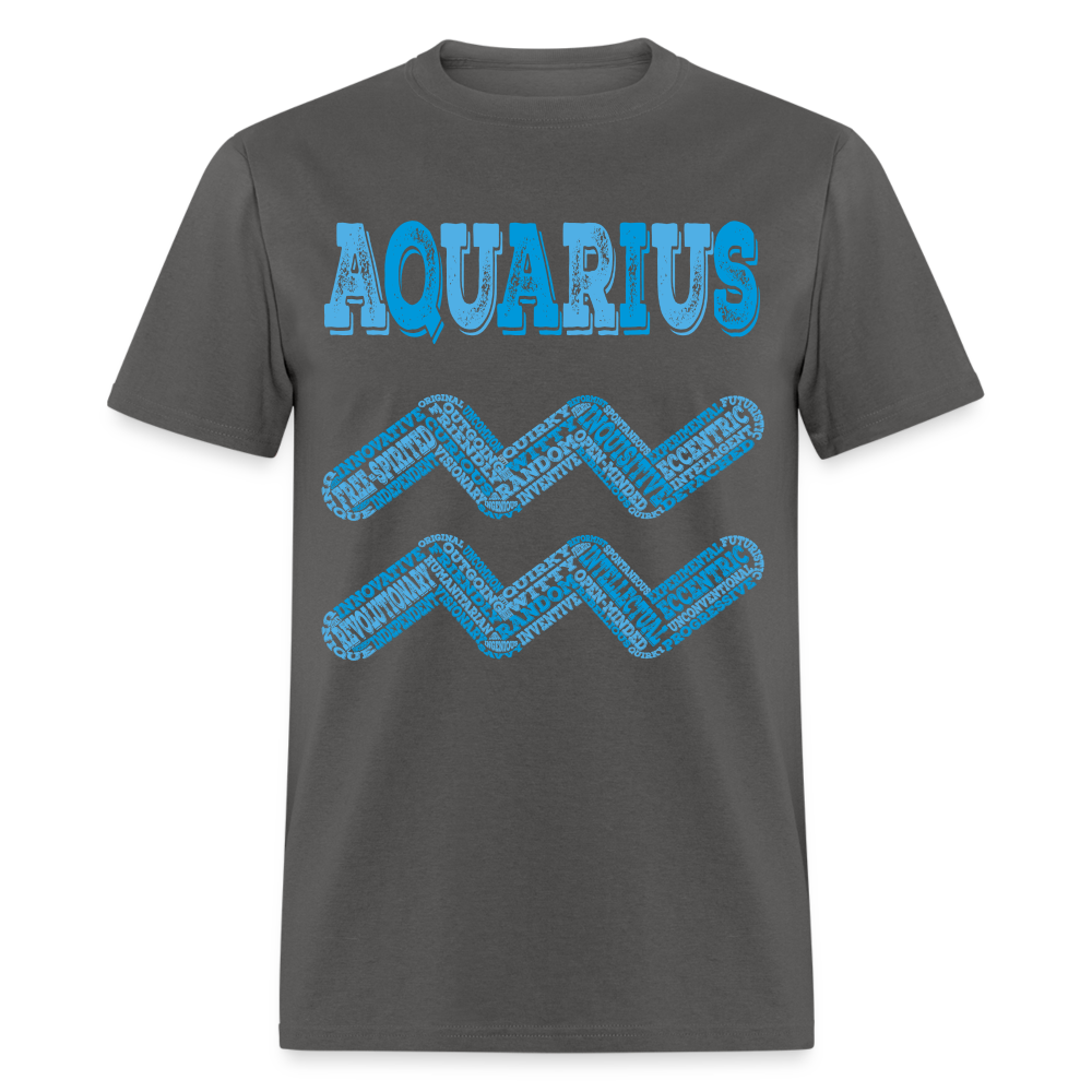 Men's Power Words Aquarius Classic T-Shirt - charcoal