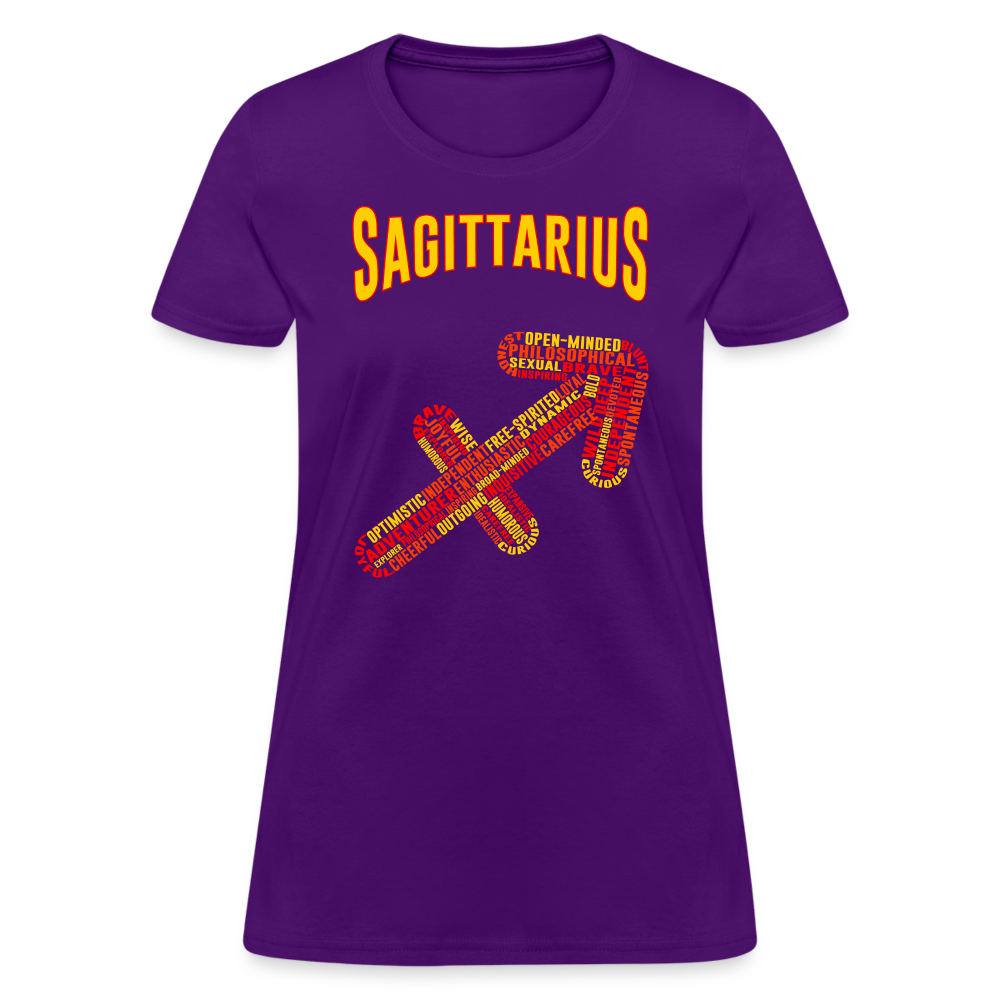 Women's Power Words Sagittarius T-Shirt - purple