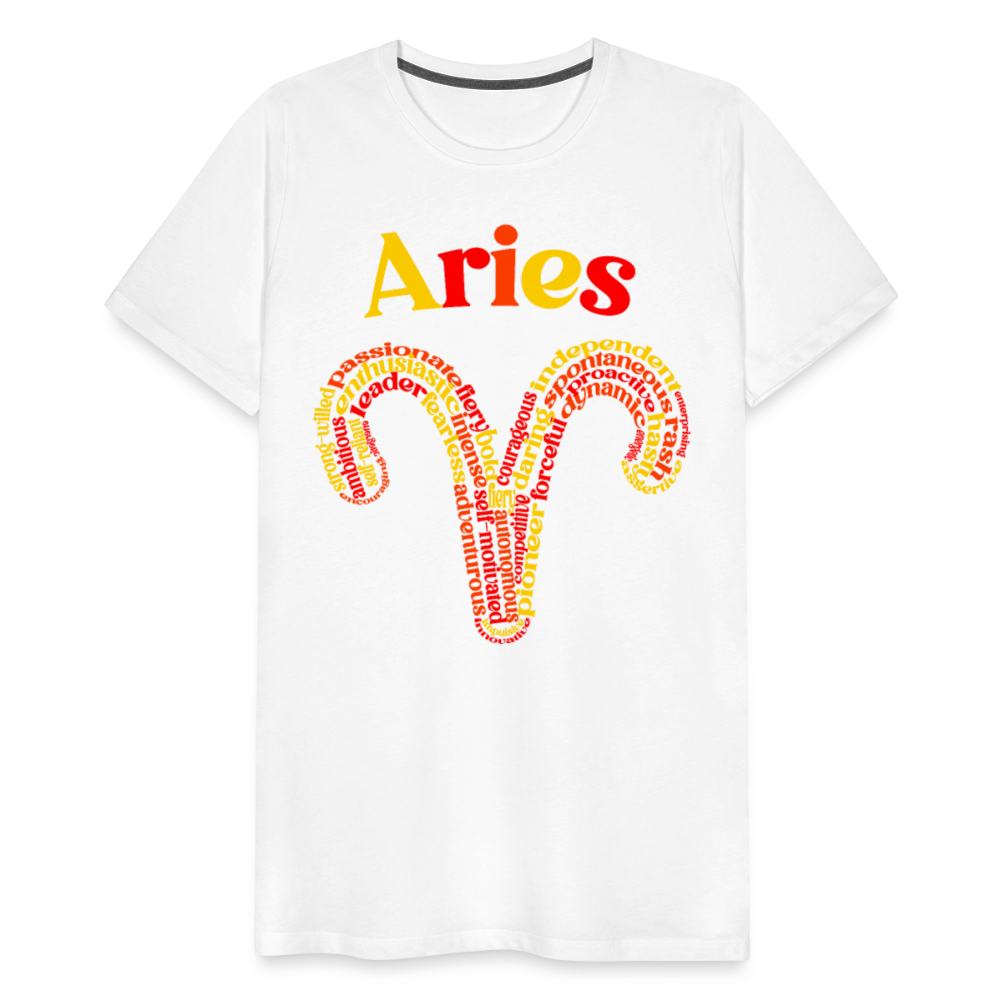 Men's Power Words Aries Premium T-Shirt - white