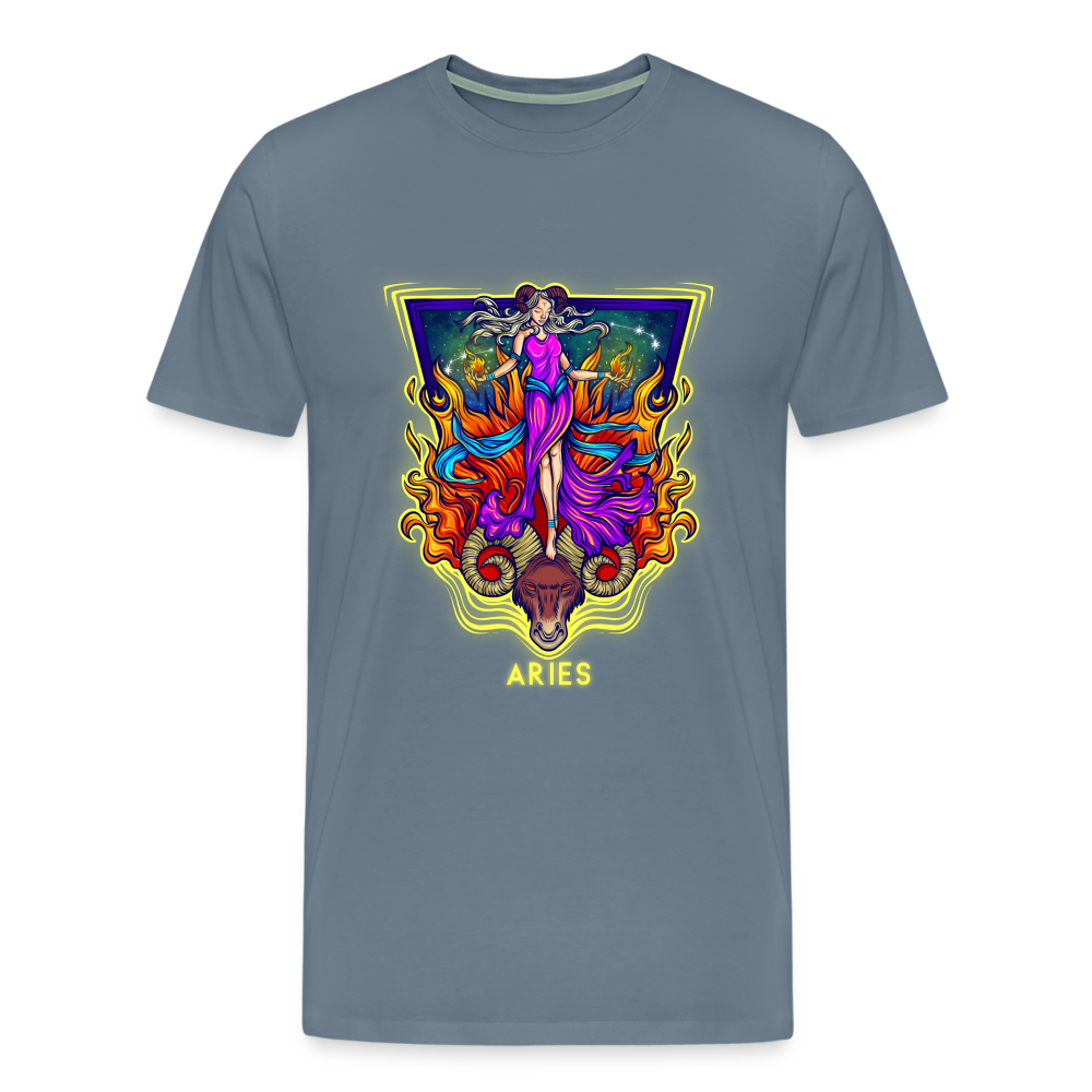 Men's Psychedelic Premium T-Shirt - steel blue