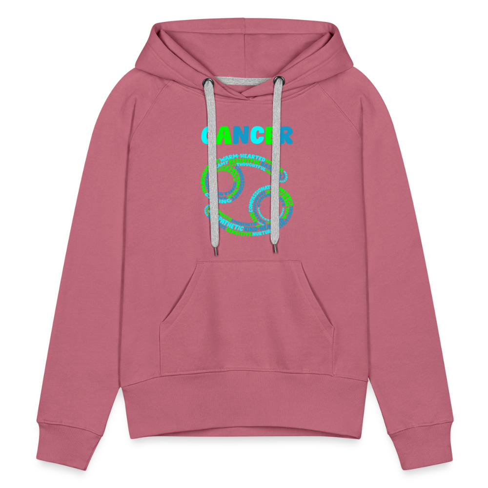 Women's Power Words Cancer Premium Hoodie - mauve