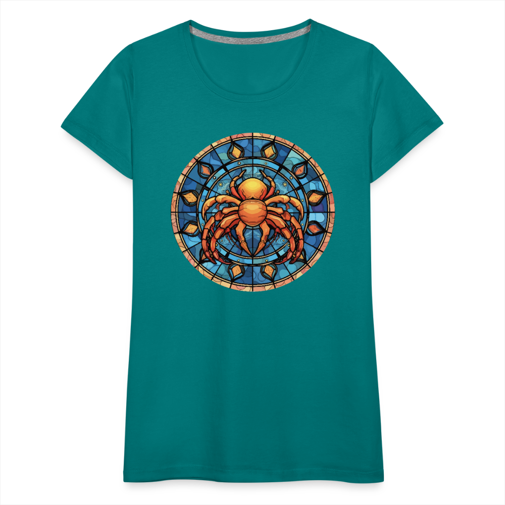 Women’s Mosaic Cancer Premium T-Shirt - teal