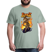 Thumbnail for Men's Fiery Aries Premium T-Shirt - steel green