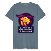 Thumbnail for Men's Glow Capricorn Premium T-Shirt - steel blue