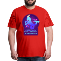 Thumbnail for Men's Neon Capricorn Premium T-Shirt - red