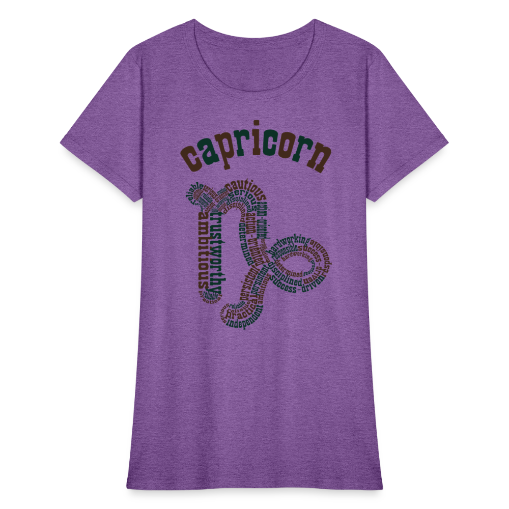 Women's Power Words Capricorn T-Shirt - purple heather