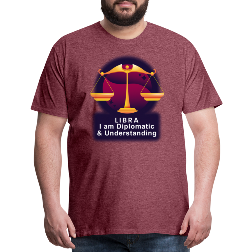 Men's Glow Libra Premium T-Shirt - heather burgundy